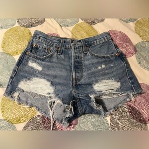 Levi’s 501 cut-offs, distressed ~size 25